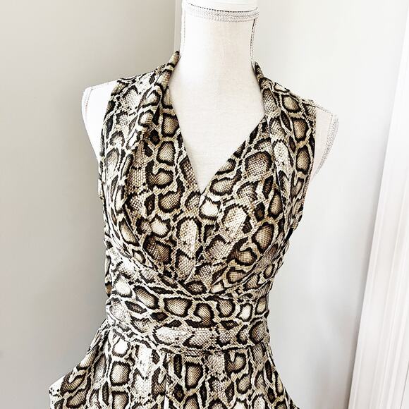 RACHEL Rachel Roy Snake Skin Print Tie Waist Dress - Picture 5 of 7